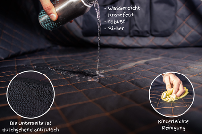 foryou® Auto Rücksitzschoner inkl. Kühldecke - Wasserabweisende und Kratzfeste Rücksitzabdeckung - Premium Qualität - universal