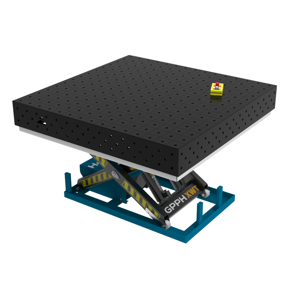 Schweißtisch ECO 1500×1480 mm mit hydraulischem Hebesystem