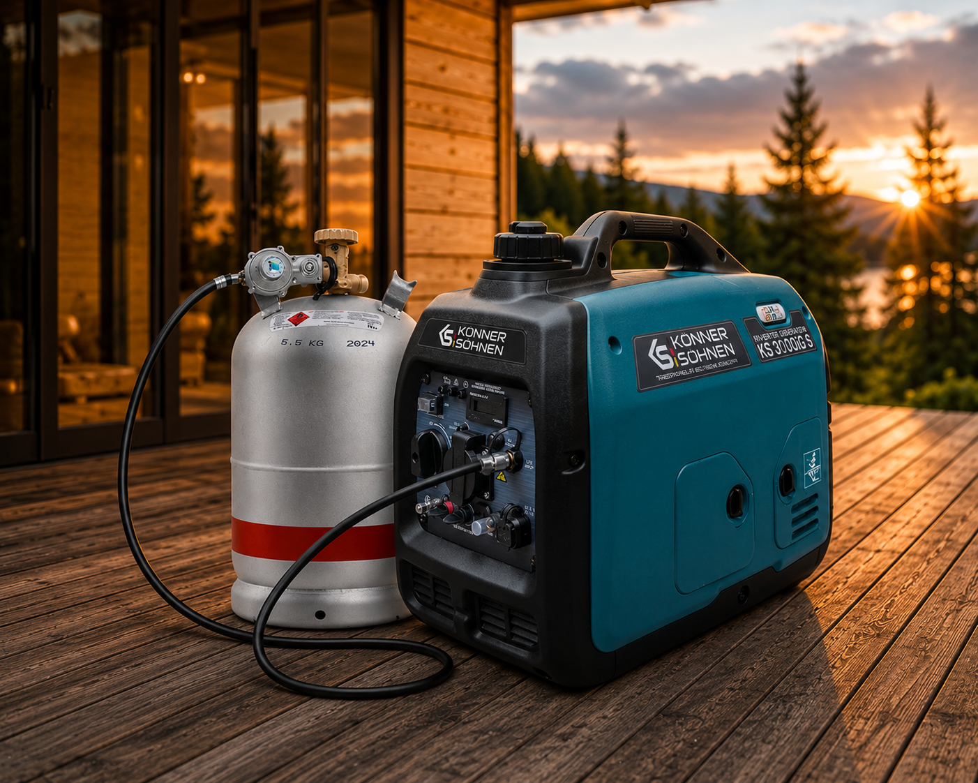 DIMAX Inverter-Stromerzeuger KS 3100iG S 2,8 kW Benzin/Gas