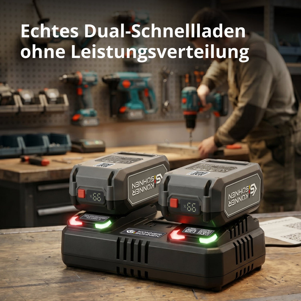 Doppel-Ladegerät für Akkus 20V KS C35A-2 – Ansicht 2