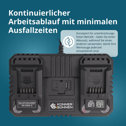 Doppel-Ladegerät für Akkus 20V KS C35A-2 – Ansicht 3