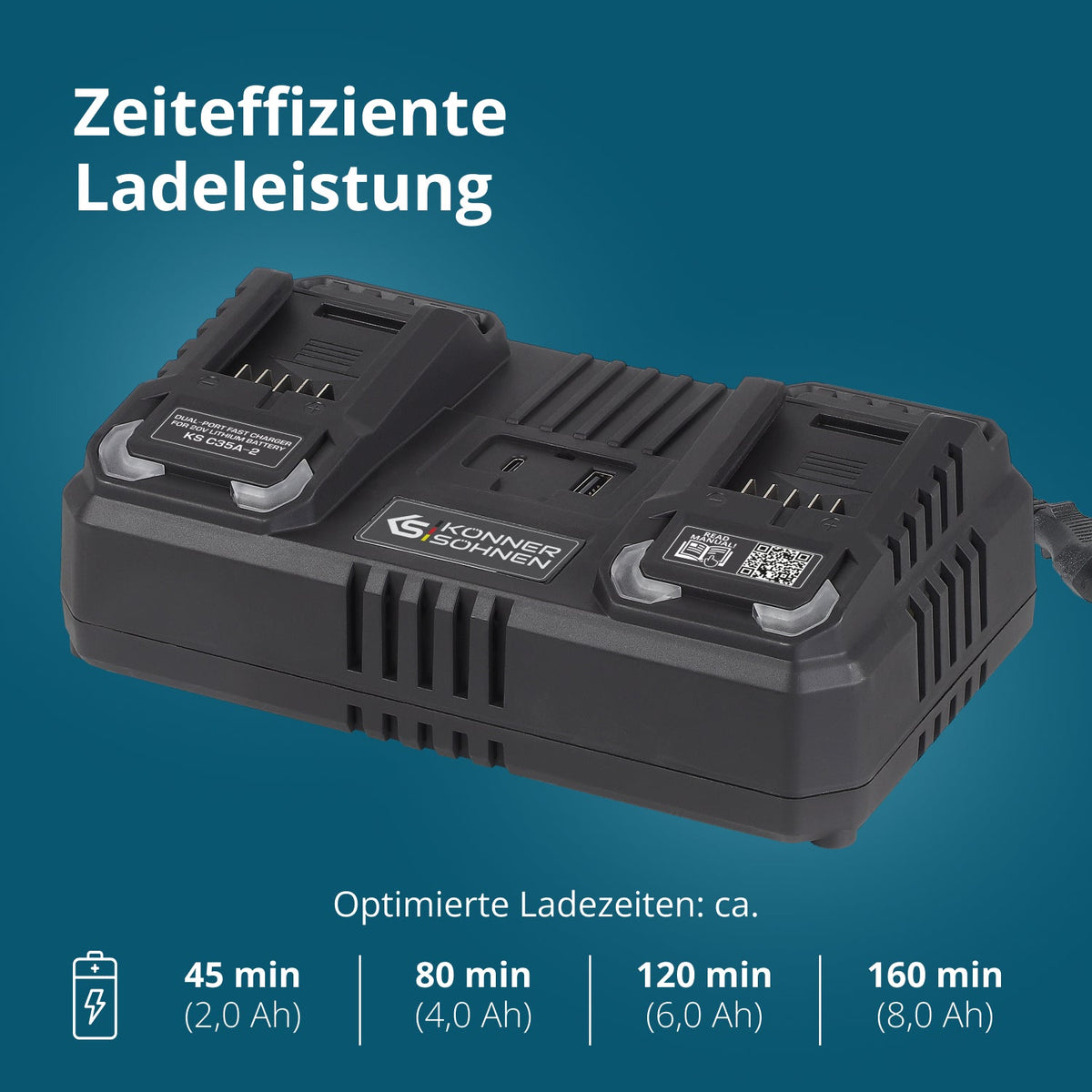 Doppel-Ladegerät für Akkus 20V KS C35A-2 – Ansicht 5