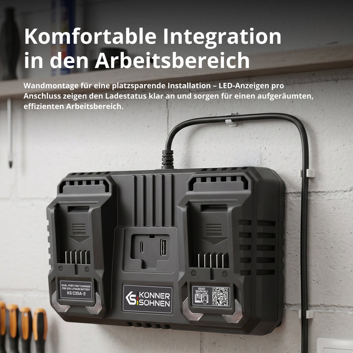Doppel-Ladegerät für Akkus 20V KS C35A-2 – Ansicht 8