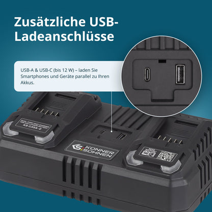 Doppel-Ladegerät für Akkus 20V KS C35A-2 – Ansicht 9