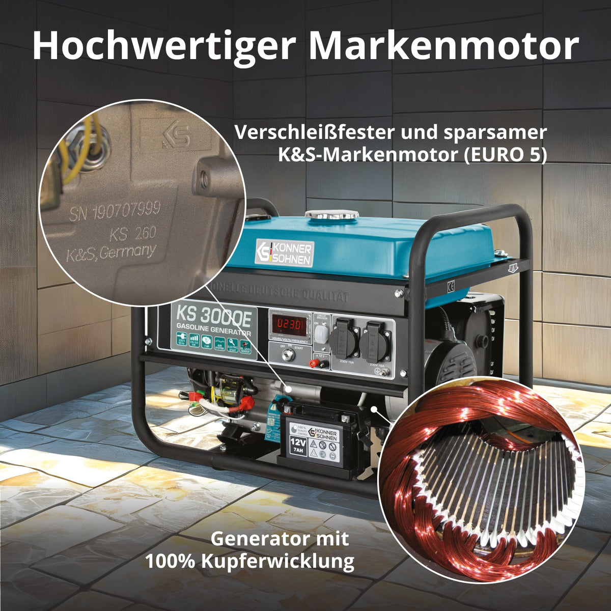Benzin-Generator "Könner & Söhnen" KS 3000E – Ansicht 4