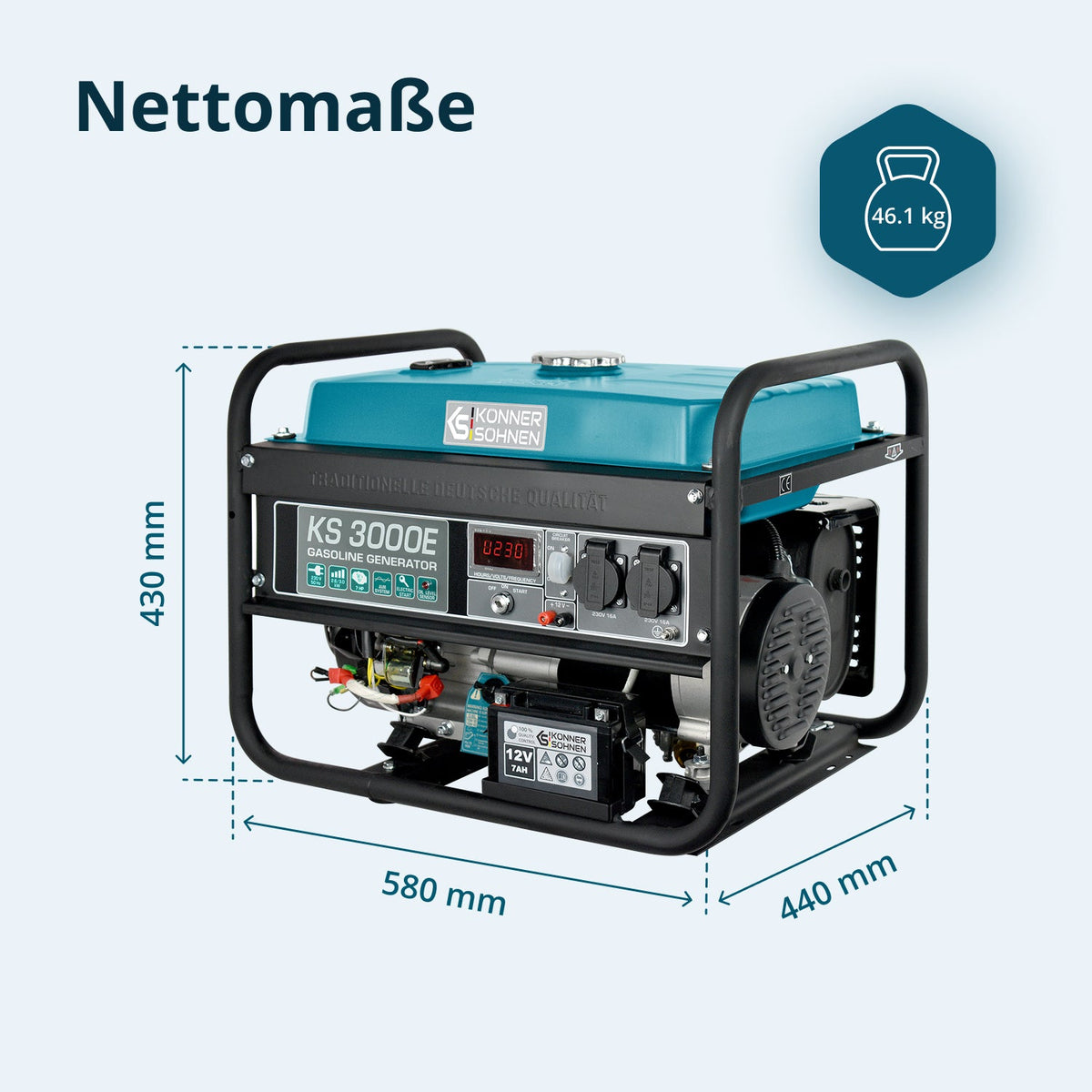Benzin-Generator "Könner & Söhnen" KS 3000E – Ansicht 9