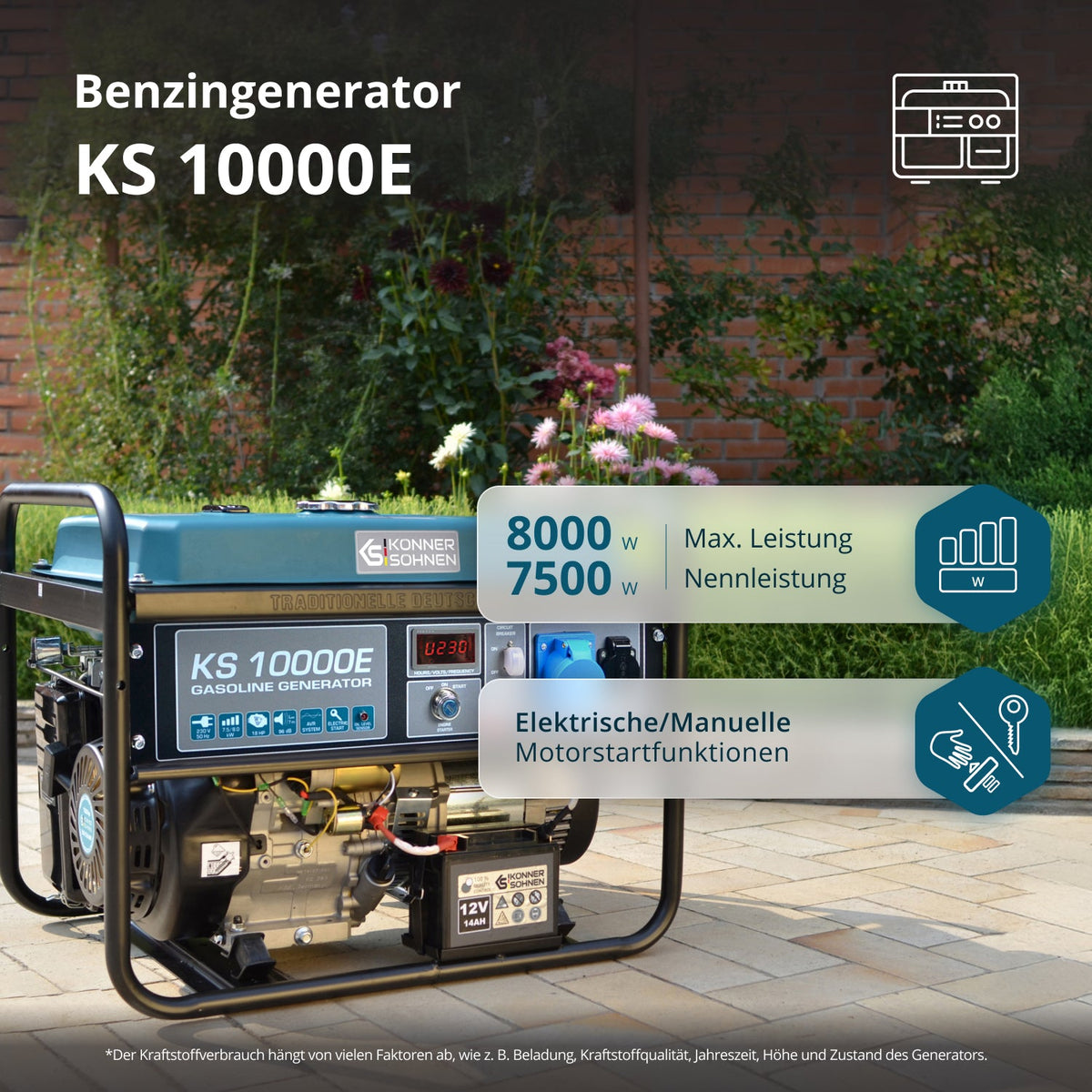 Benzin-Generator "Könner & Söhnen" KS 10000E – Ansicht 2
