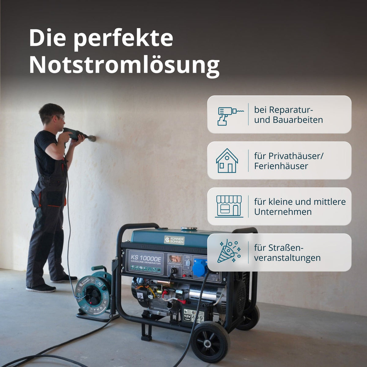 Benzin-Generator "Könner & Söhnen" KS 10000E – Ansicht 3
