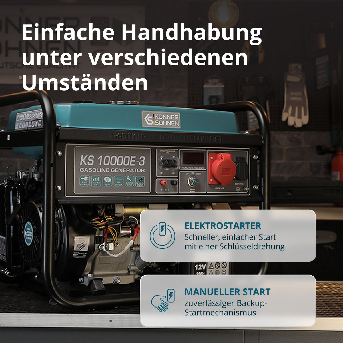 Benzin-Generator "Könner & Söhnen" KS 10000E-3 – Ansicht 4