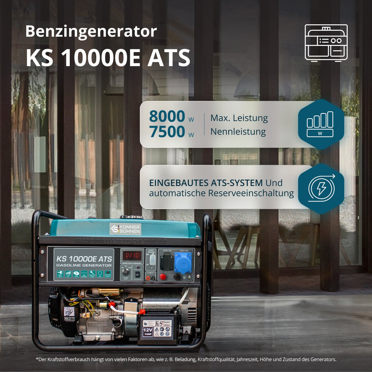 Benzin-Generator "Könner & Söhnen" KS 10000E ATS – Ansicht 2