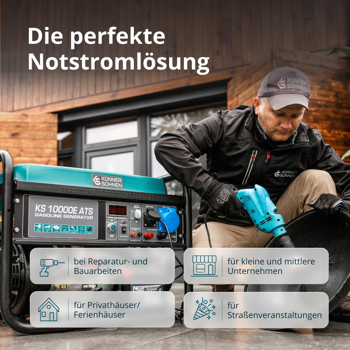 Benzin-Generator "Könner & Söhnen" KS 10000E ATS – Ansicht 3
