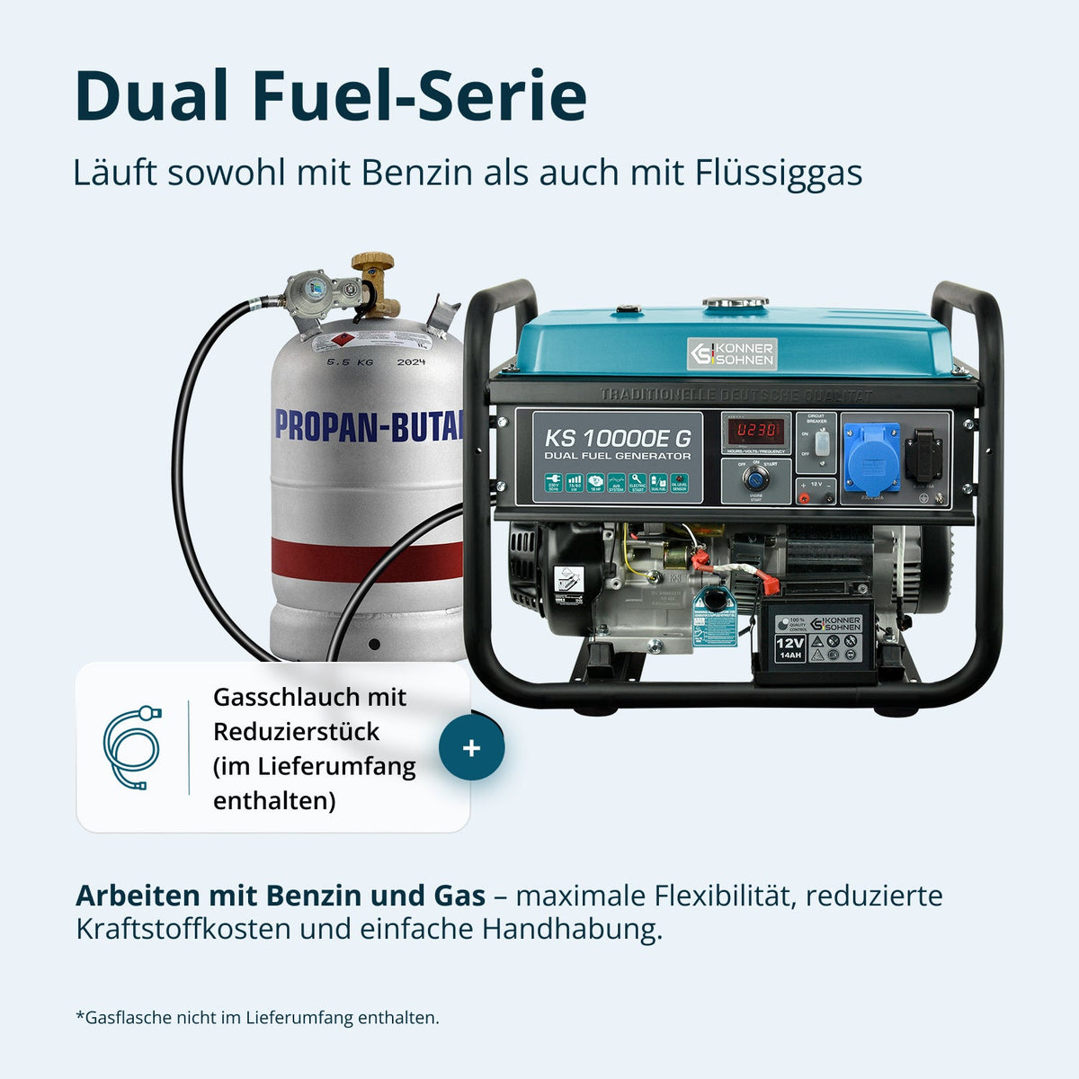 LPG/Benzin-Generator "Könner & Söhnen" KS 10000E G – Ansicht 5