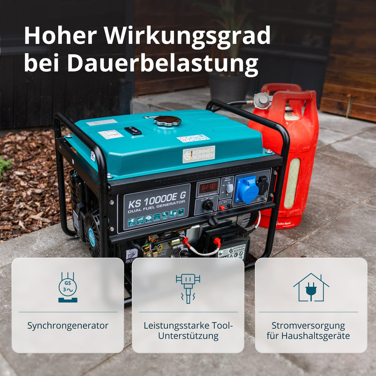 LPG/Benzin-Generator "Könner & Söhnen" KS 10000E G – Ansicht 6