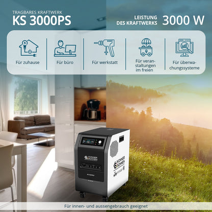 Tragbare 3-in-1-Stromstation KS 3000PS – Ansicht 2