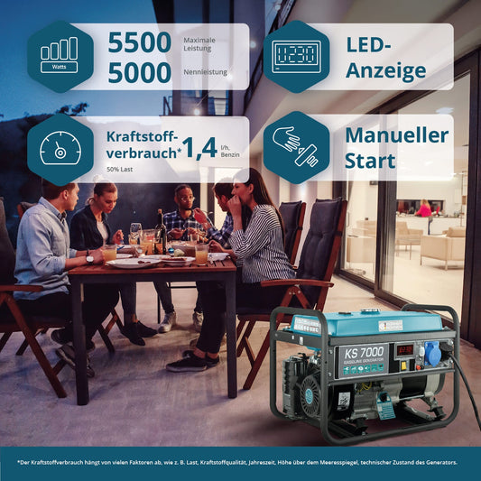 Benzin-Generator "Könner & Söhnen" KS 7000 – Ansicht 2
