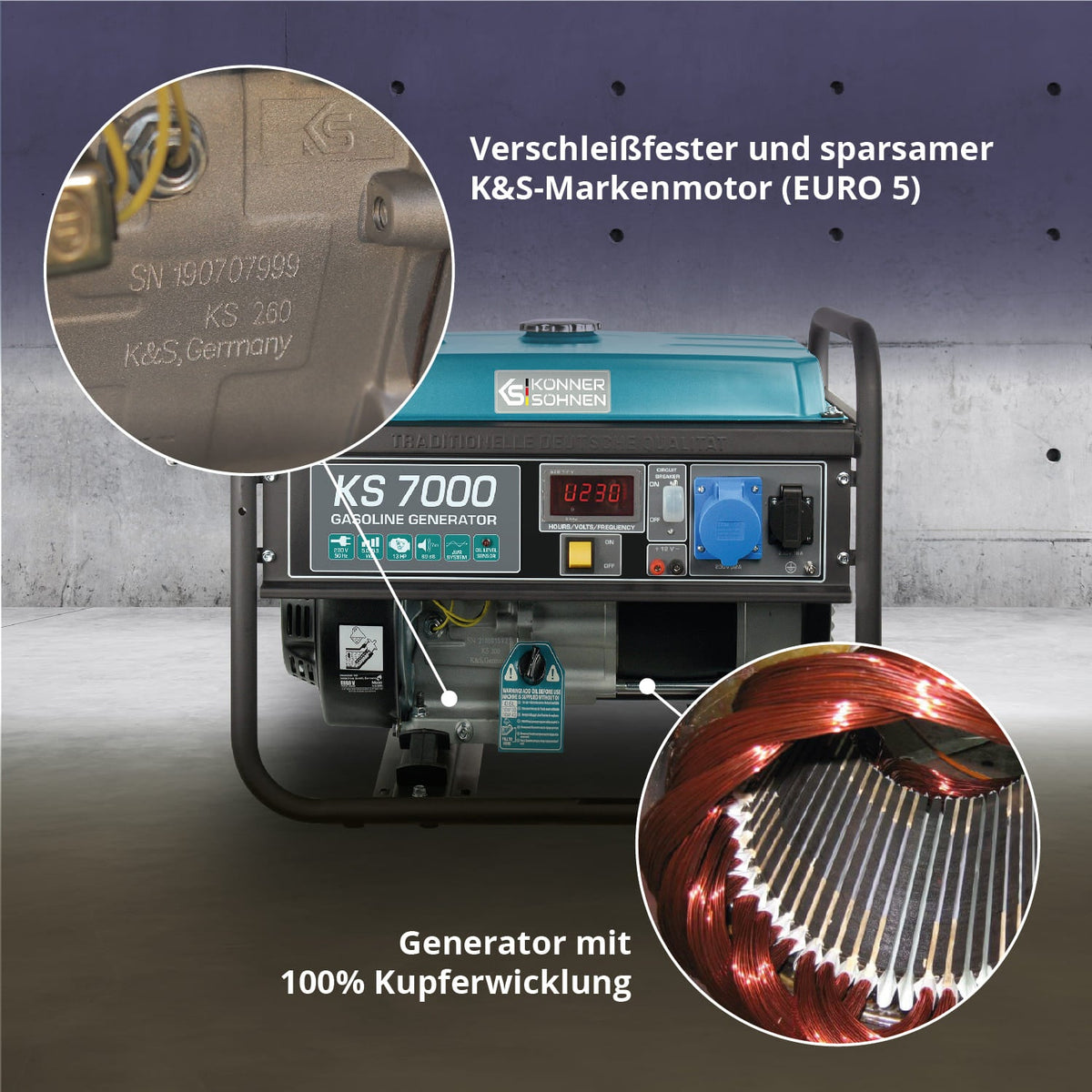 Benzin-Generator "Könner & Söhnen" KS 7000 – Ansicht 4