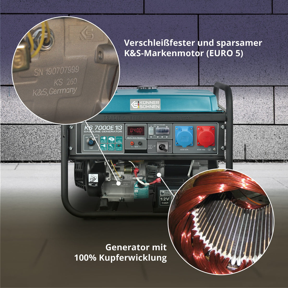 Benzin-Generator "Könner & Söhnen" KS 7000E 1/3 – Ansicht 5
