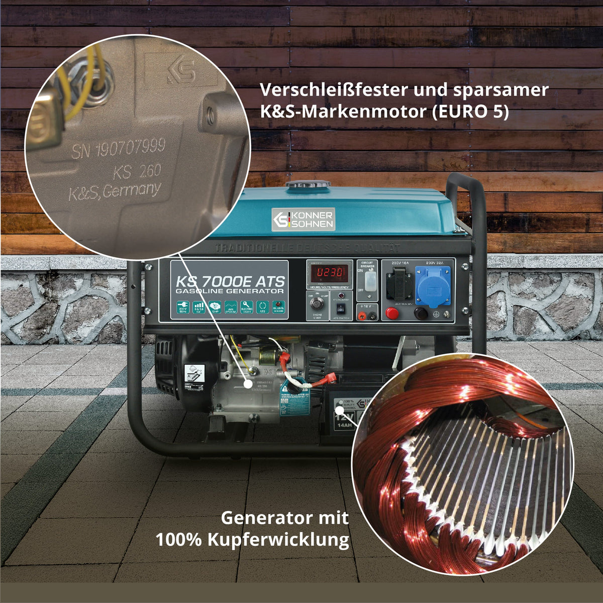 Benzin-Generator "Könner & Söhnen" KS 7000E ATS – Ansicht 5