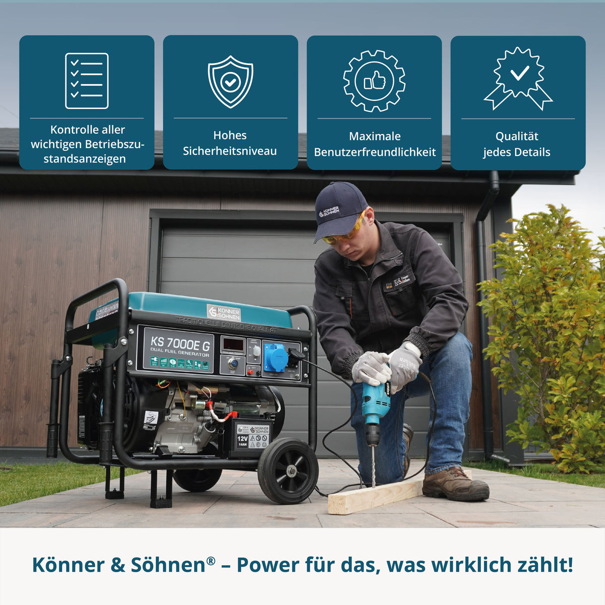 LPG/Benzin-Generator "Könner & Söhnen" KS 7000E G – Ansicht 6