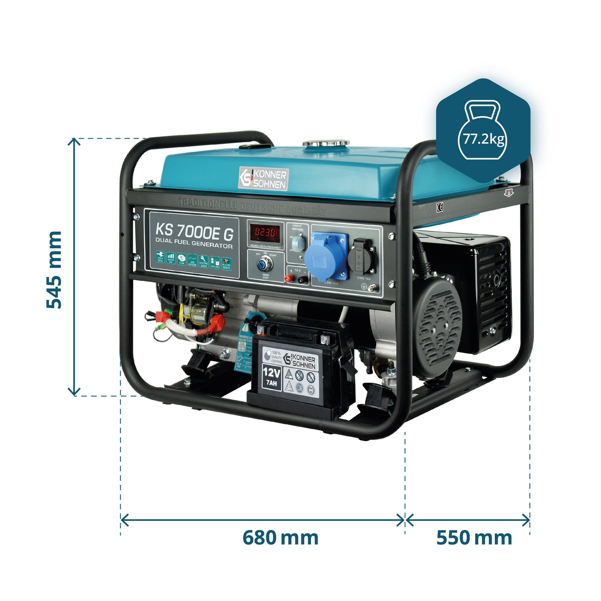 LPG/Benzin-Generator "Könner & Söhnen" KS 7000E G – Ansicht 7