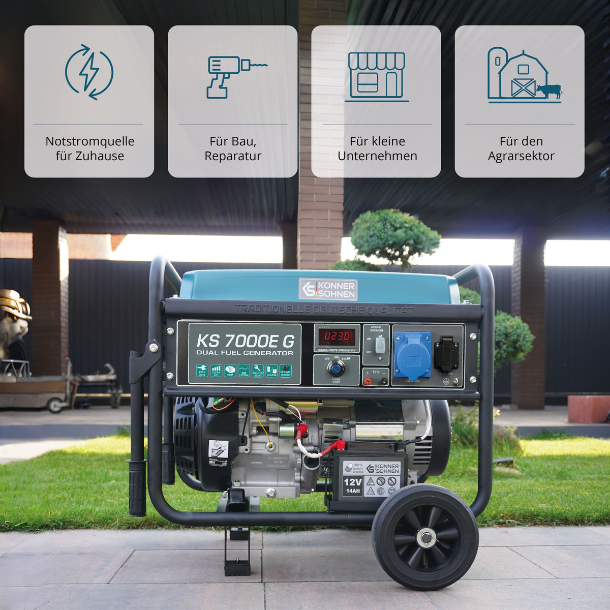 LPG/Benzin-Generator "Könner & Söhnen" KS 7000E G – Ansicht 8